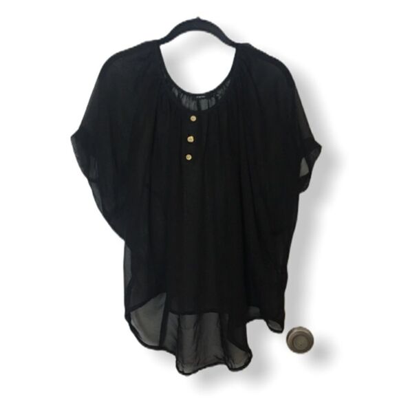 Poetry SZ S Sheer Black Blouse - Picture 2 of 3